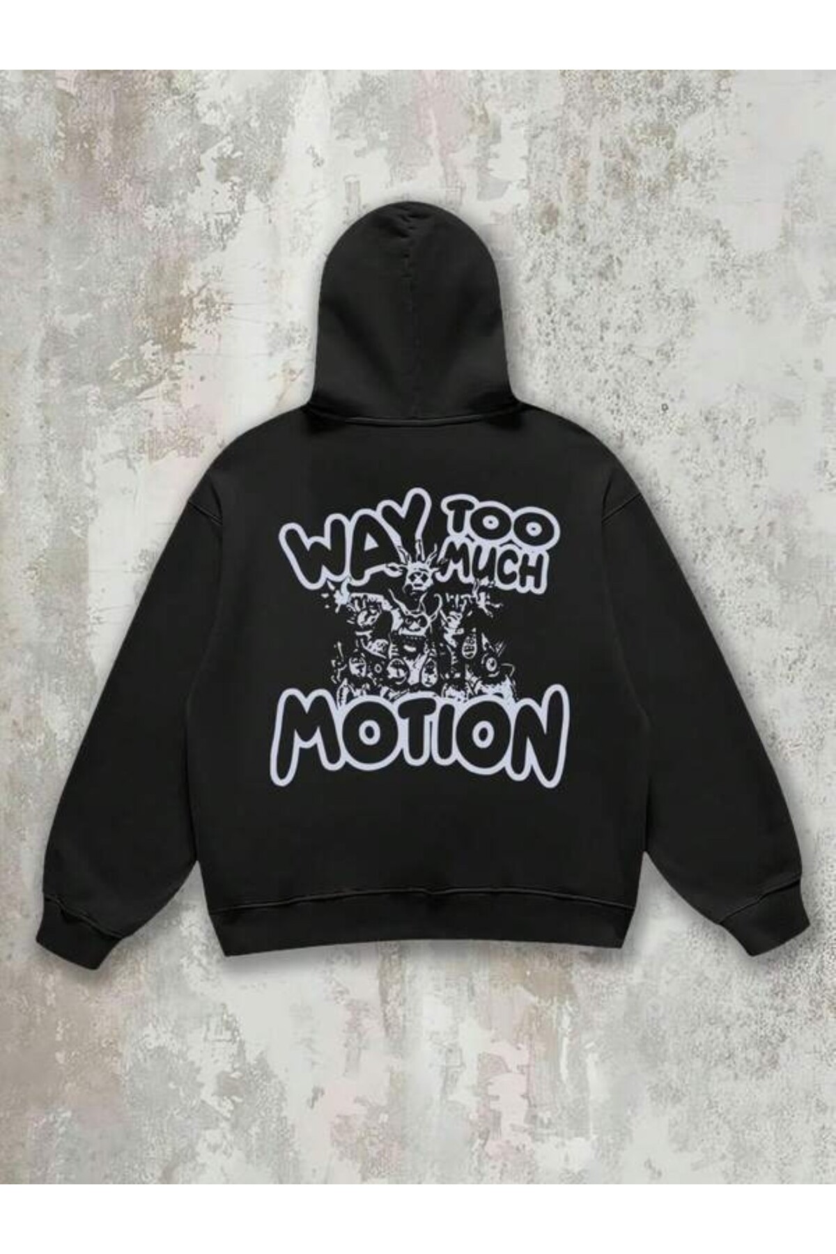 Way Too Much Motion Baskılı Unisex Sweatshirt - Siyah