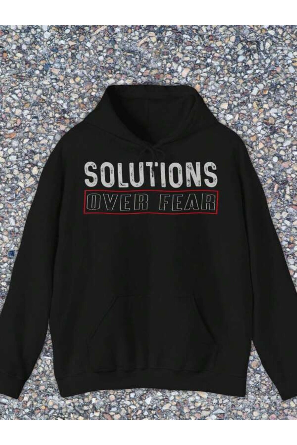 Motivasyon Yazı Baskılı Unisex Kapüşonlu Sweatshirt - Siyah