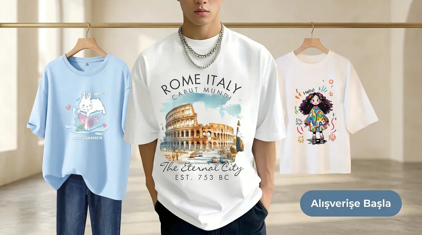 Oversize baskılı t-shirt koleksiyonu